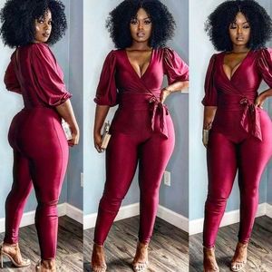 One piece size 2X Burgundy Jumpsuit